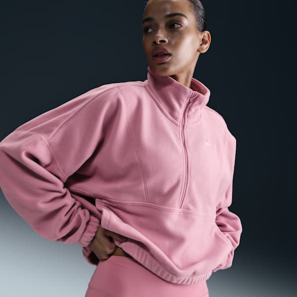 Nike air womens half zip hoodie pink best sale
